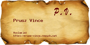 Prusz Vince névjegykártya